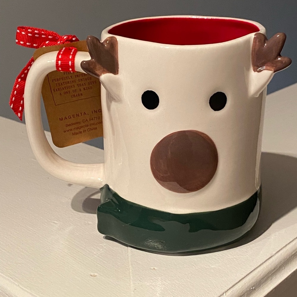 Oh Deer Rae Dunn Festive Holiday Mug Christmas Winter Double Sided New - Picture 2 of 2